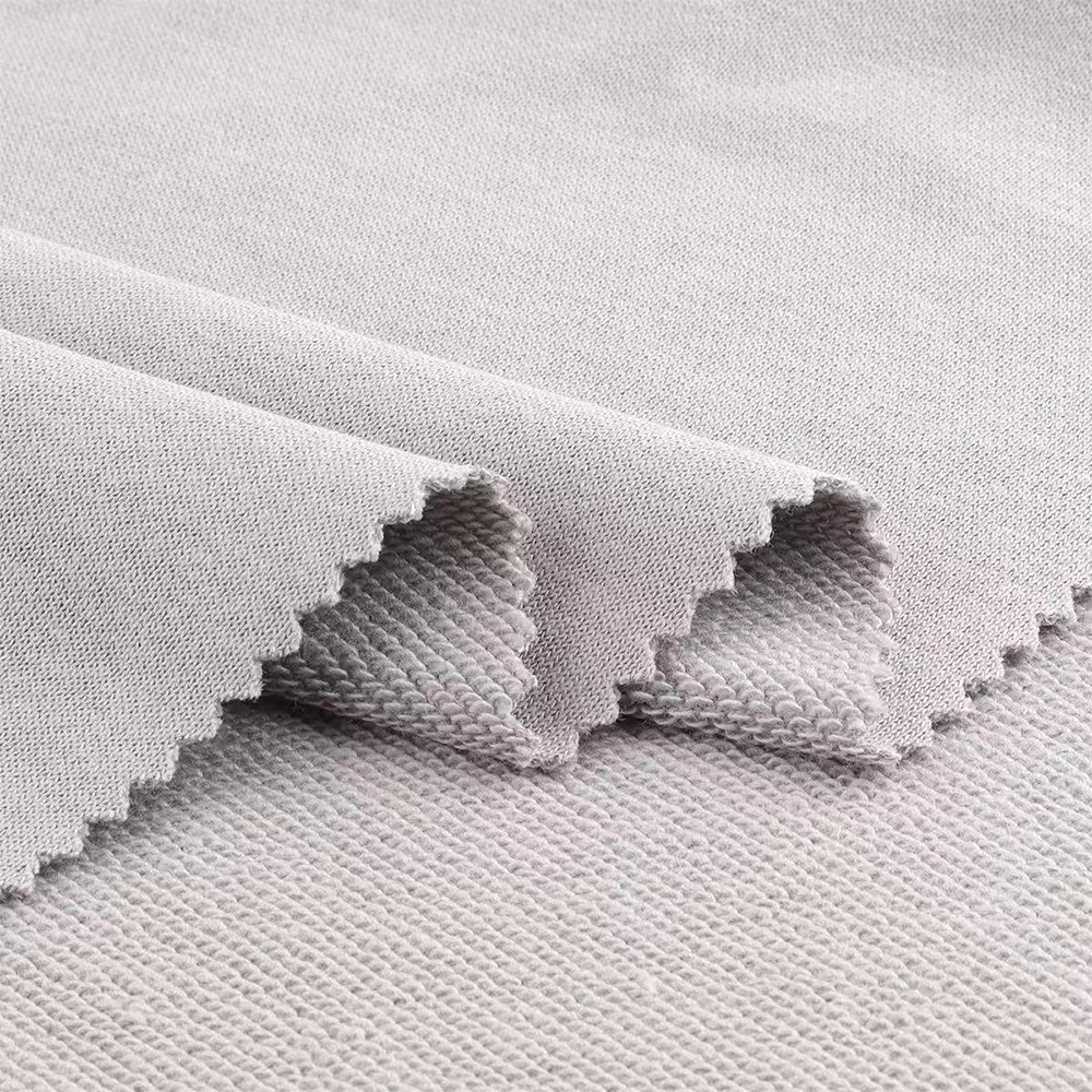 All-Season CVC French Terry Fabric | 220GSM-420GSM Heavyweight Cotton Blend | 85/15 Premium Loopback Woven Textile 185cm